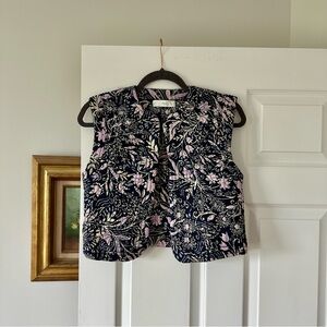 NWT Mango floral quilted vest